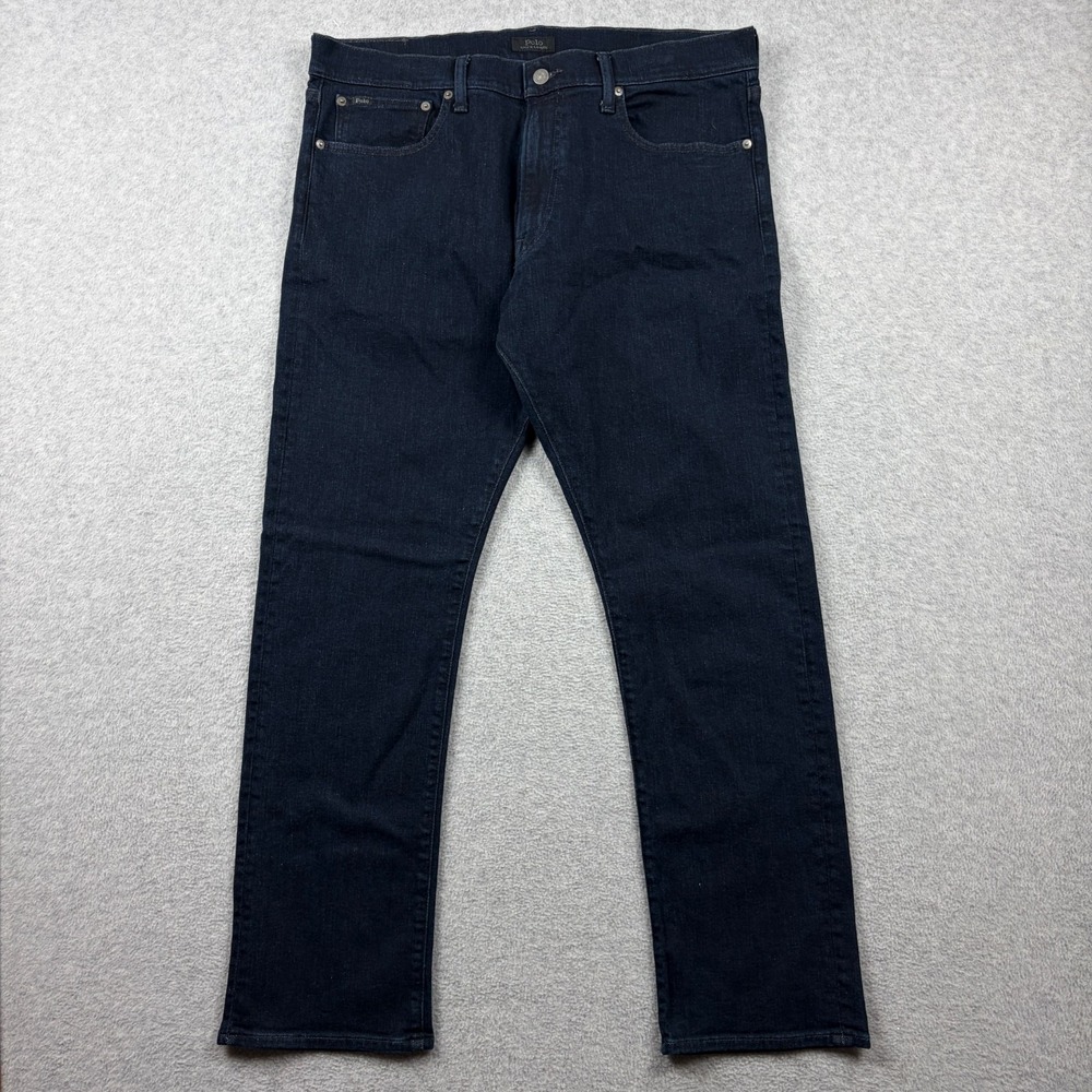 Polo Ralph Lauren Jeans Mens 36x30 Dark Blue Varick Slim Straight Stretch Denim
